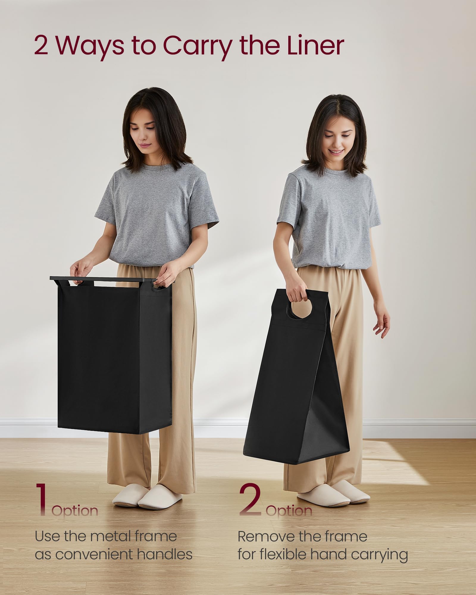 VASAGLE Laundry Hamper, Laundry Basket, Laundry Sorter with a Pull-Out and Removable Bag, Shelf