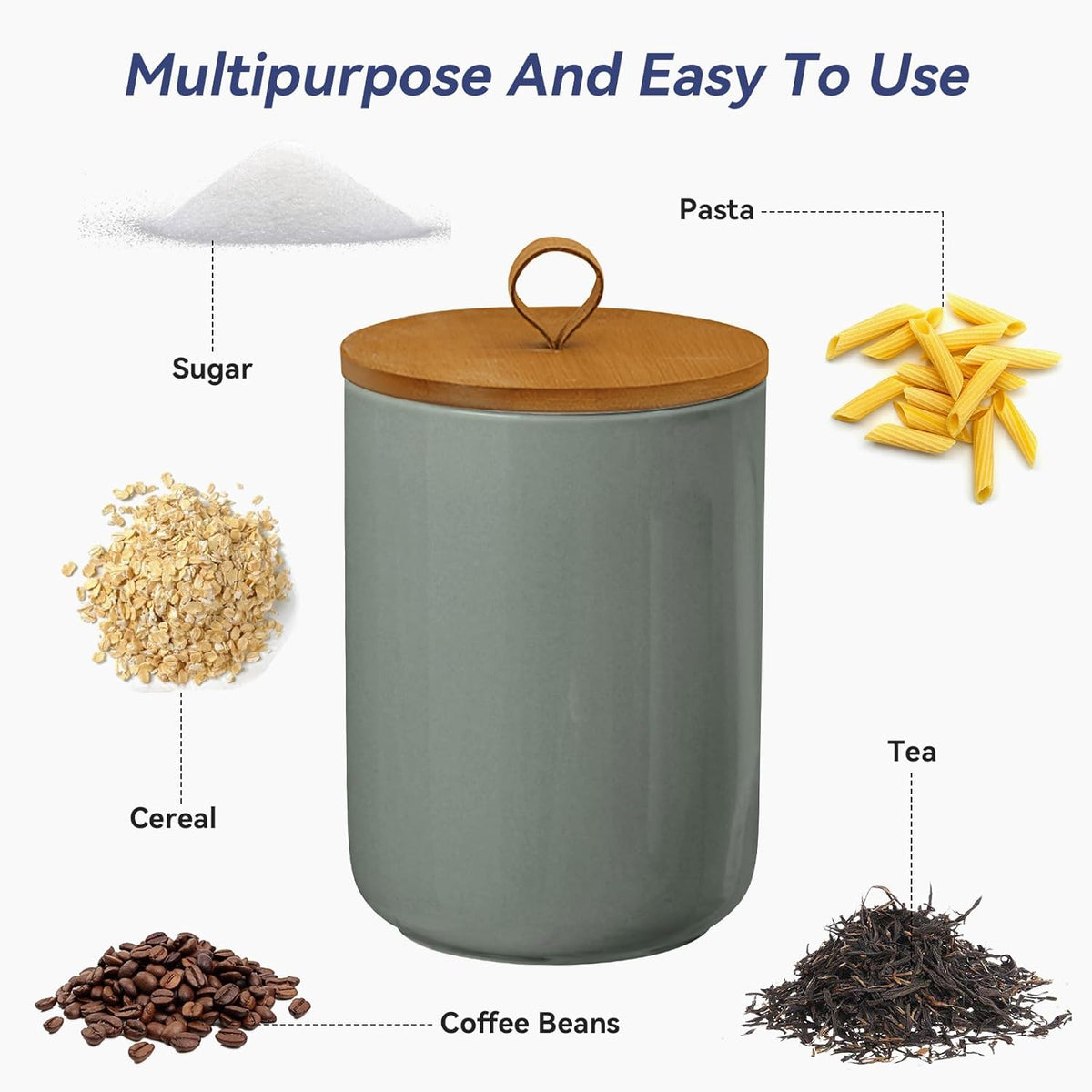 Large Ceramic Storage Jars, Modern Elegant Highly Polished Airtight Gorgeous Storage Canisters with