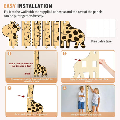 Wooden Growth Chart for Kids,Giraffe Height Chart for Boy Girls,Measuring Board for Kids Height,for