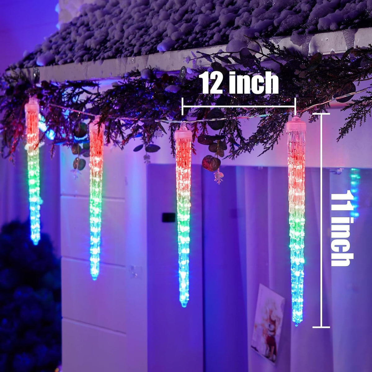 Brightown Christmas Meteor Shower Icicle Lights Outdoor, 30ft with 30 Tube 720 LED Dropping Effect