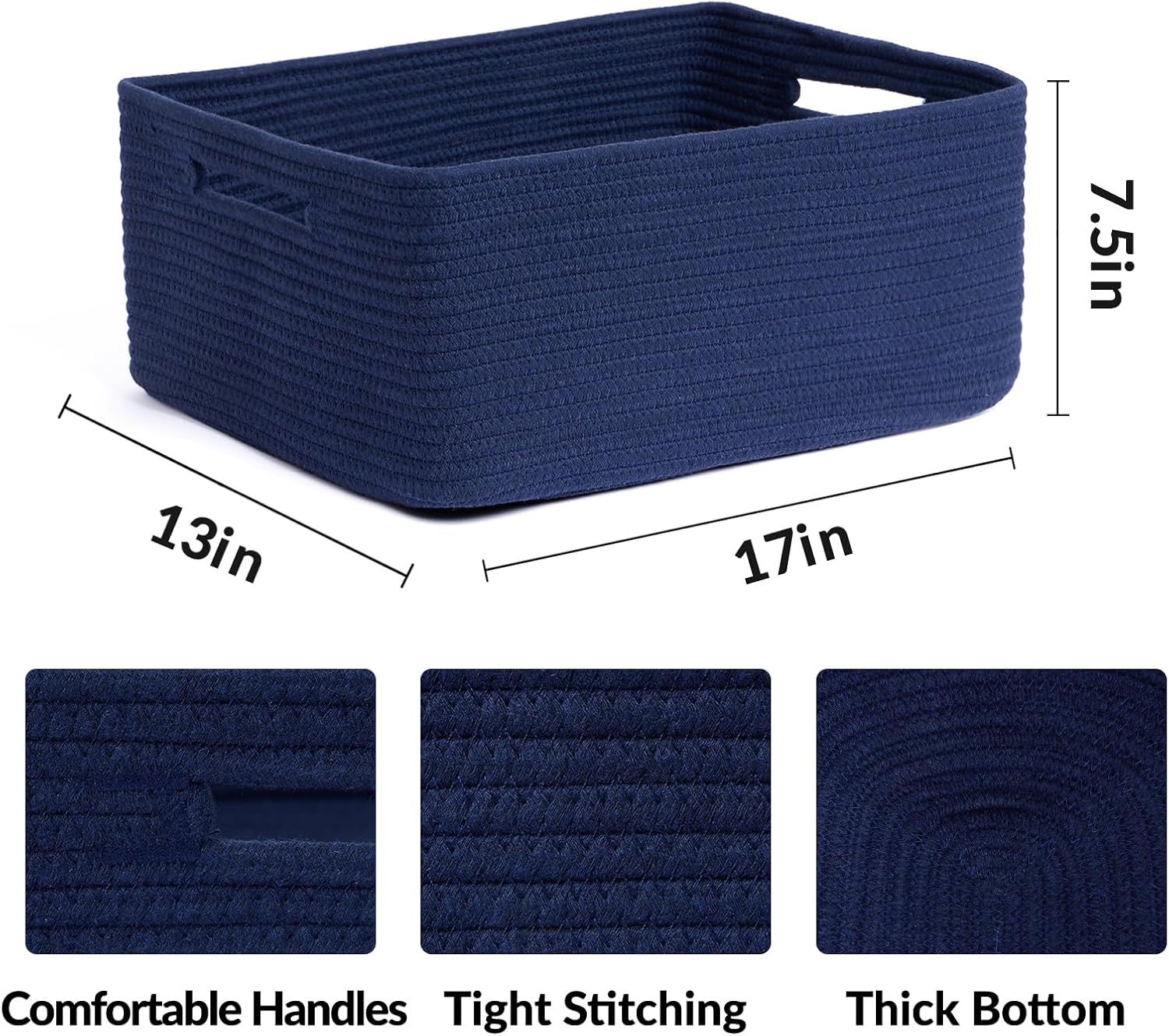Large Storage Baskets for Shelves, Closet Organizers Bins for Clothes Blanket Towels, Baby Nursery