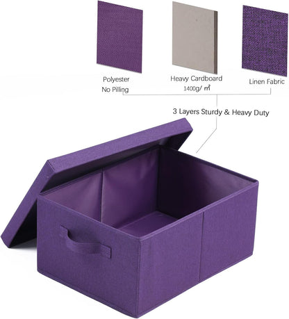 HOONEX Storage Bins with Lids for Organizing, Pack of 2, Storage Boxes with 2 Carry Handles and