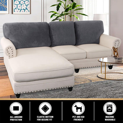 PrinceDeco Sectional Couch Covers Velvet Cushion Covers for Sectional Couch Cushion Covers for