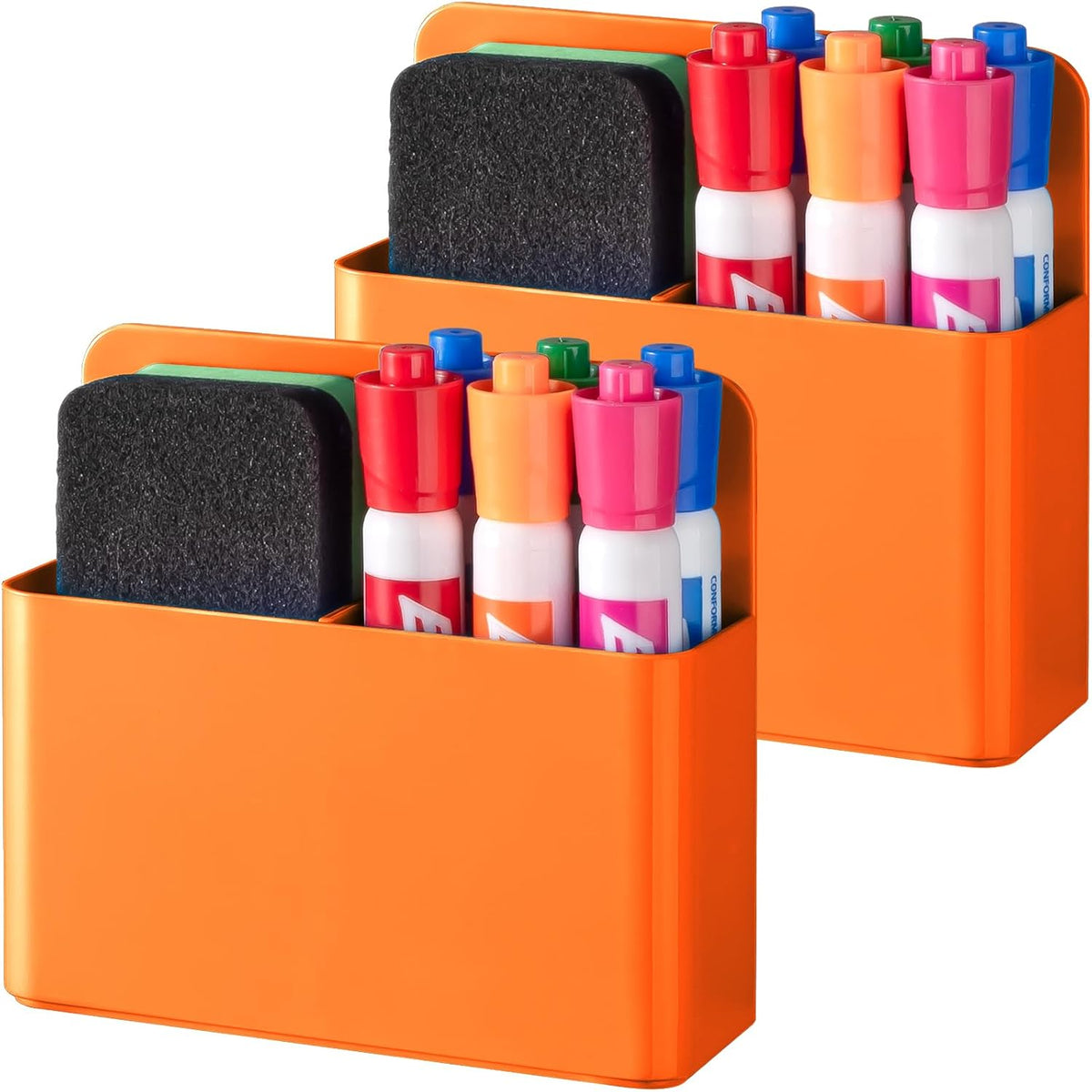 BEYGORM 2 Pack Plastics Magnetic Pen Holder for Refrigerator, Dry Erase Marker Holder for