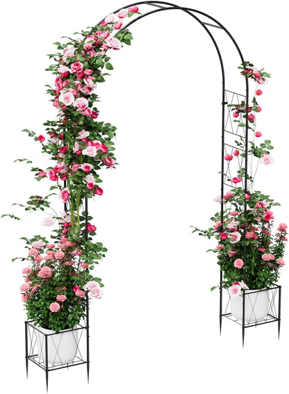 8.2 Ft Garden Arch Trellis for Climbing Plants Outdoor, Wedding Arch Frame for Ceremony Garden