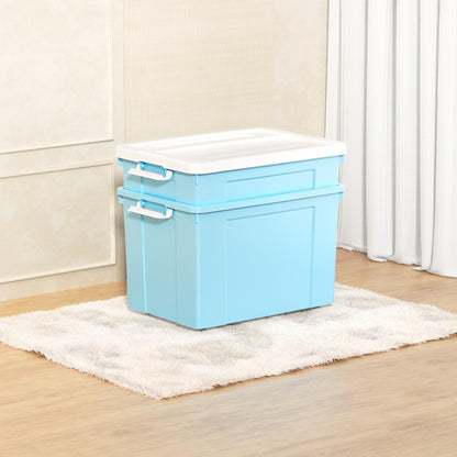 Cetomo Lidded Storage Bin with Handle, Tote Organizing Container with Wheels, Lid and Secure