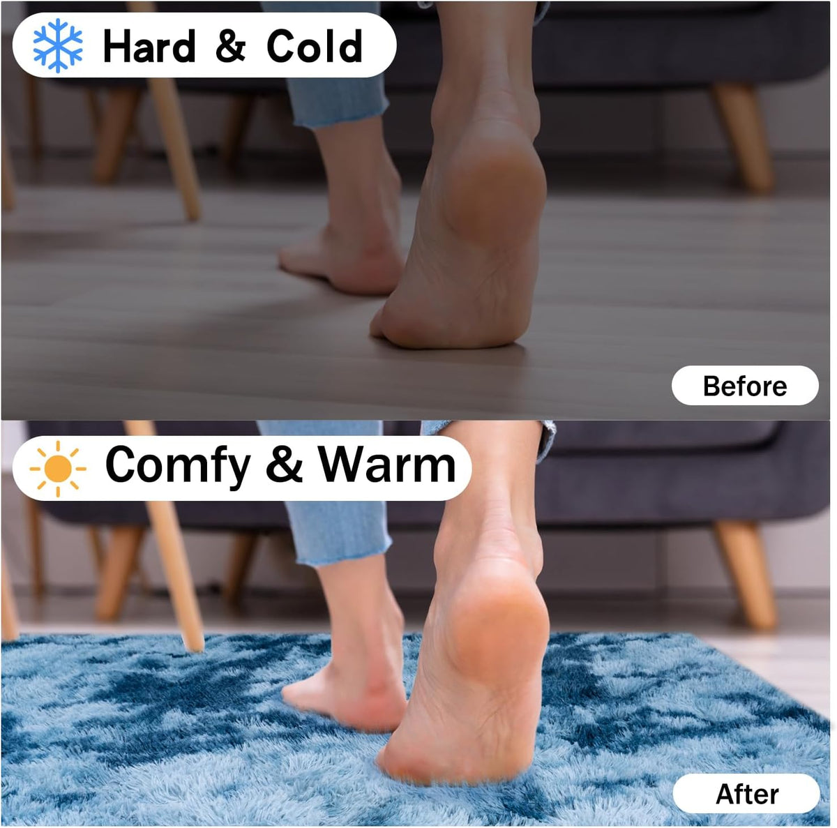 Rezutan Soft Rug for Living Room Bedroom Large Comfy Modern Shaggy Fuzzy for Kids, Plush Indoor