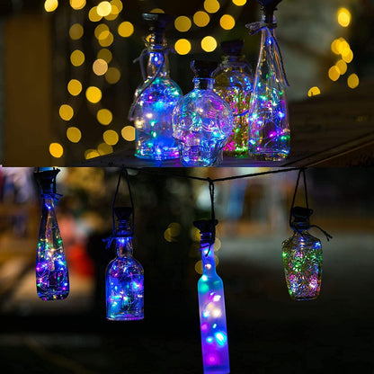 ZNYCYE Upgraded 8 Pack Solar Powered Wine Bottle Lights 20 LED Colored Starry Cork Light Fairy Cork