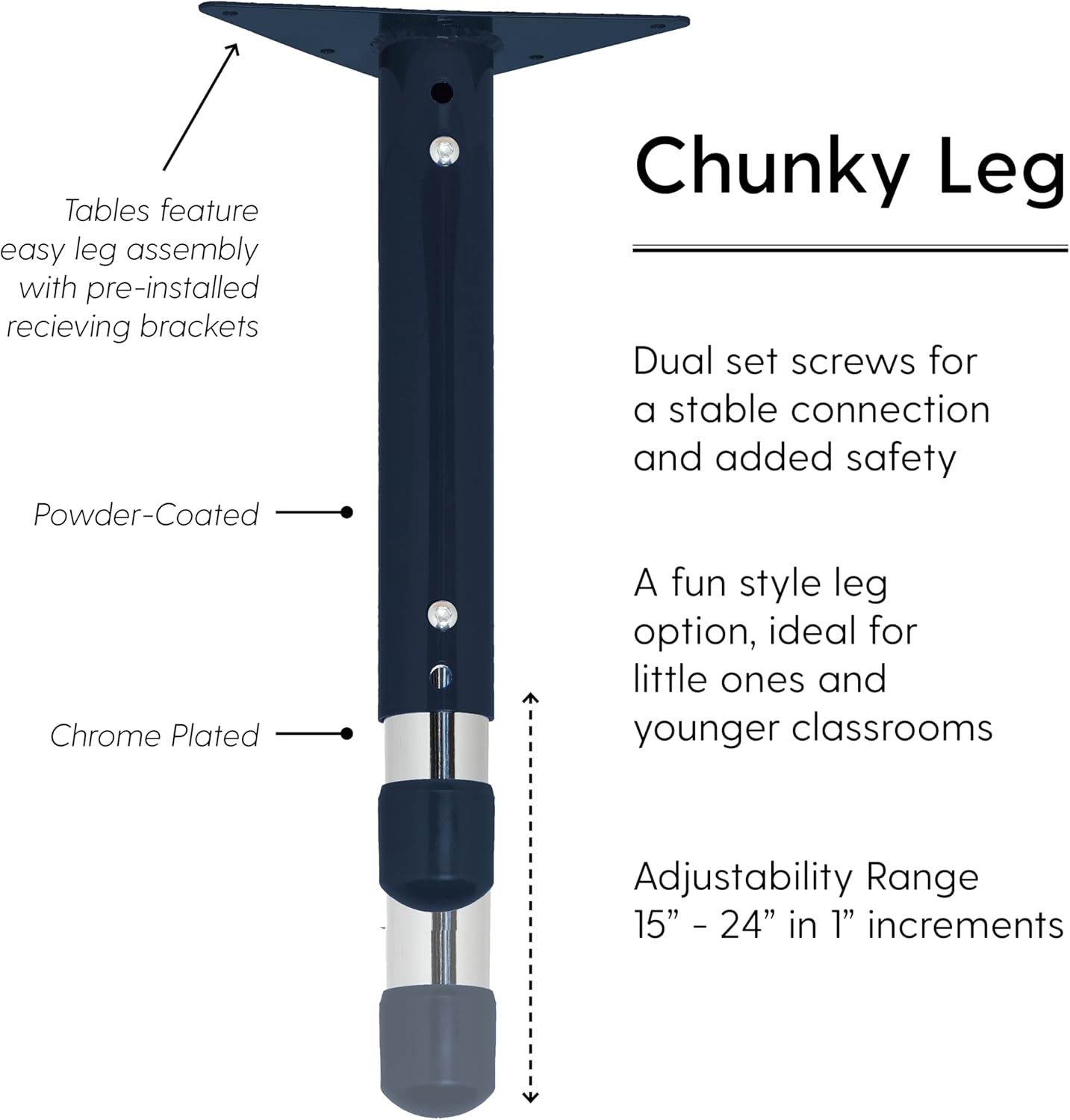 FDP Rectangle Activity School and Classroom Kids Table (30 x 48 inch), Chunky Toddler Legs
