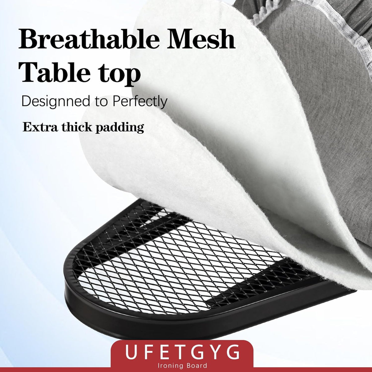Ironing Board,13" X 43" W/with Iron Rest | Full Metal Construction| Height Adjustable | Heat &