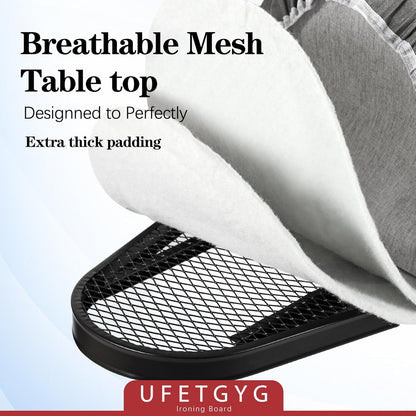 Ironing Board,13" X 43" W/with Iron Rest | Full Metal Construction| Height Adjustable | Heat &