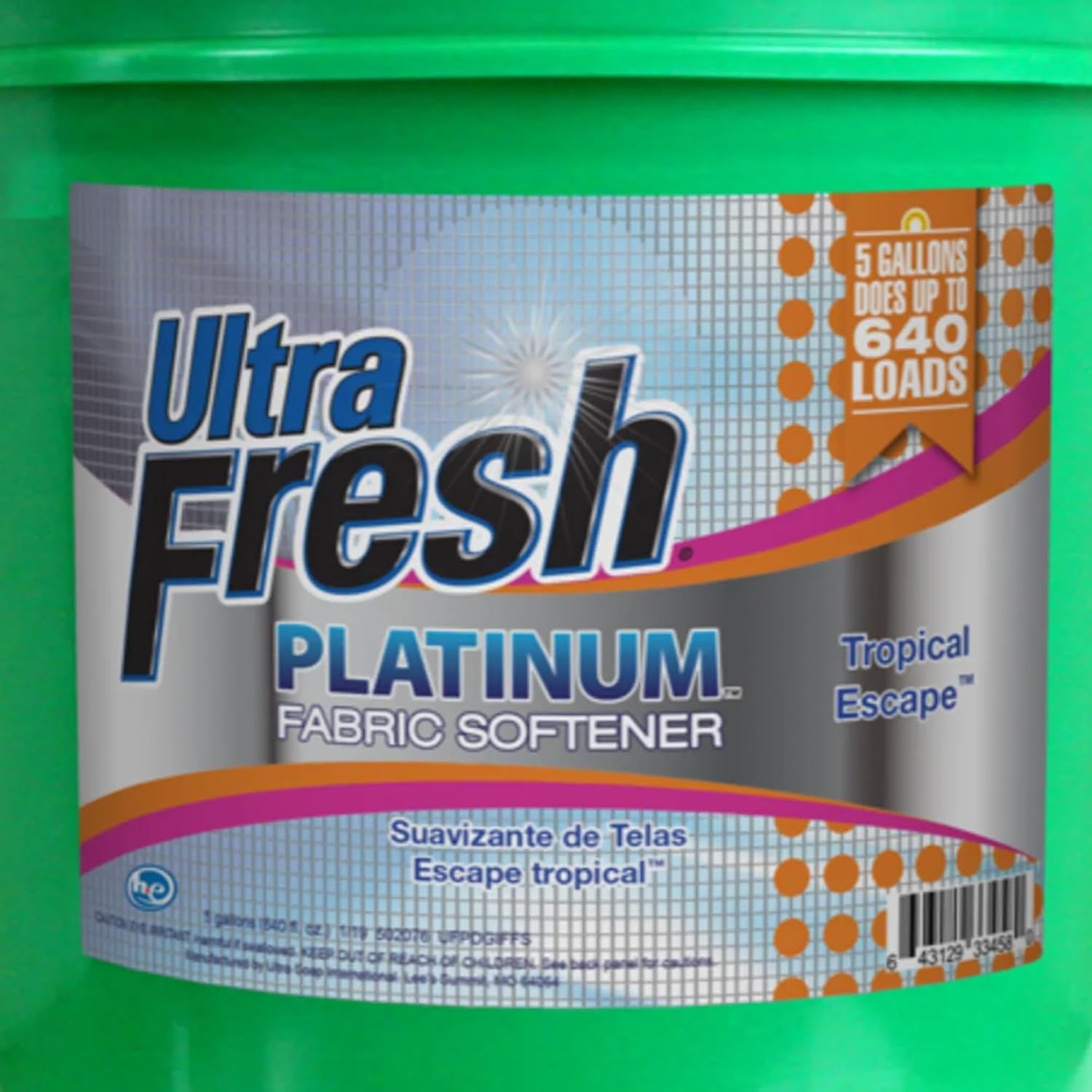 Ultra Fresh 5 Gallon Platinum Fabric Softener for All Machine Types, Liquid Laundry Softener, Up to