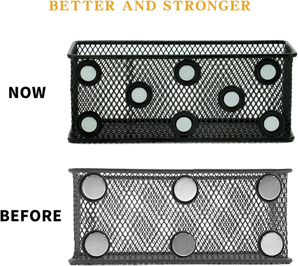 Neudeco Magnetic Locker Organizer and Accessories，Wire Mesh Magnetic Storage Basket ,Magnetic