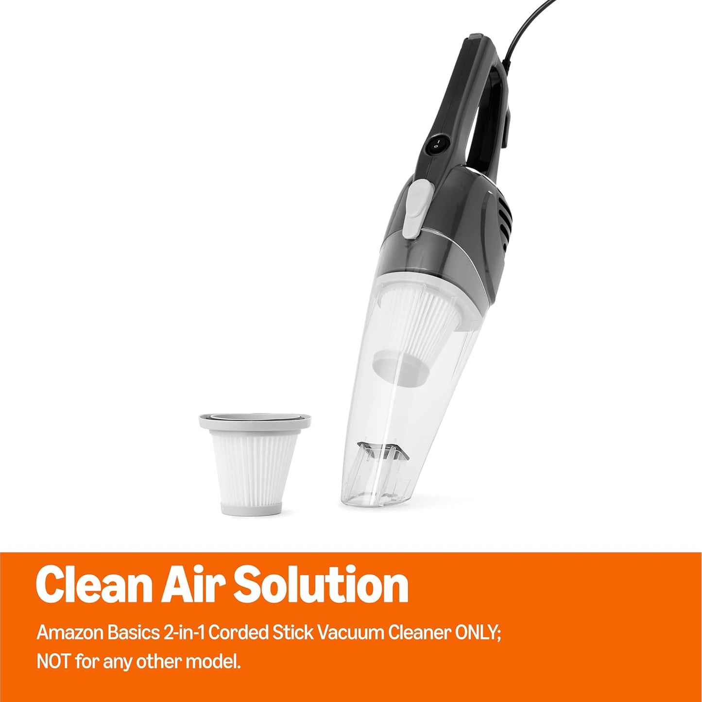 Amazon Basics Washable Replacement Filters 2-in-1 Corded Stick Vacuum Cleaner ONLY (not for Other