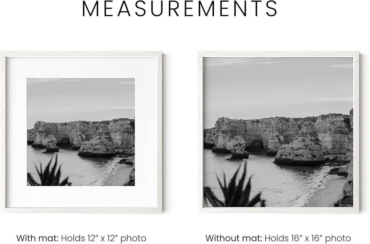 HAUS AND HUES Solid Oak Wood 16â€x16â€ Picture Frames Matted to 12â€x12â€ Set of 3-16x16 Square