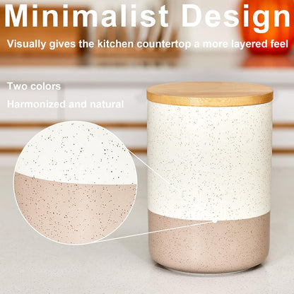 Yangbaga Canisters Sets for Kitchen Countertop-Set of 4 Ceramic Kitchen Canisters Food Storage Jar