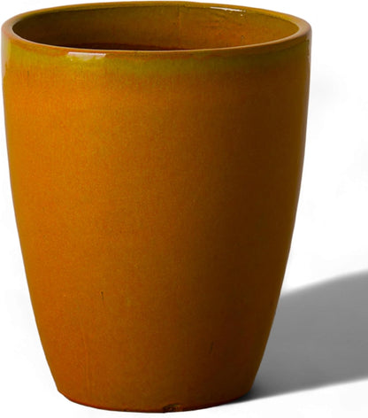 Emissary Home and Garden Bullet 11.5 in. Bright Orange Ceramic Round Planter (11.5 in. L x 11.5 in.