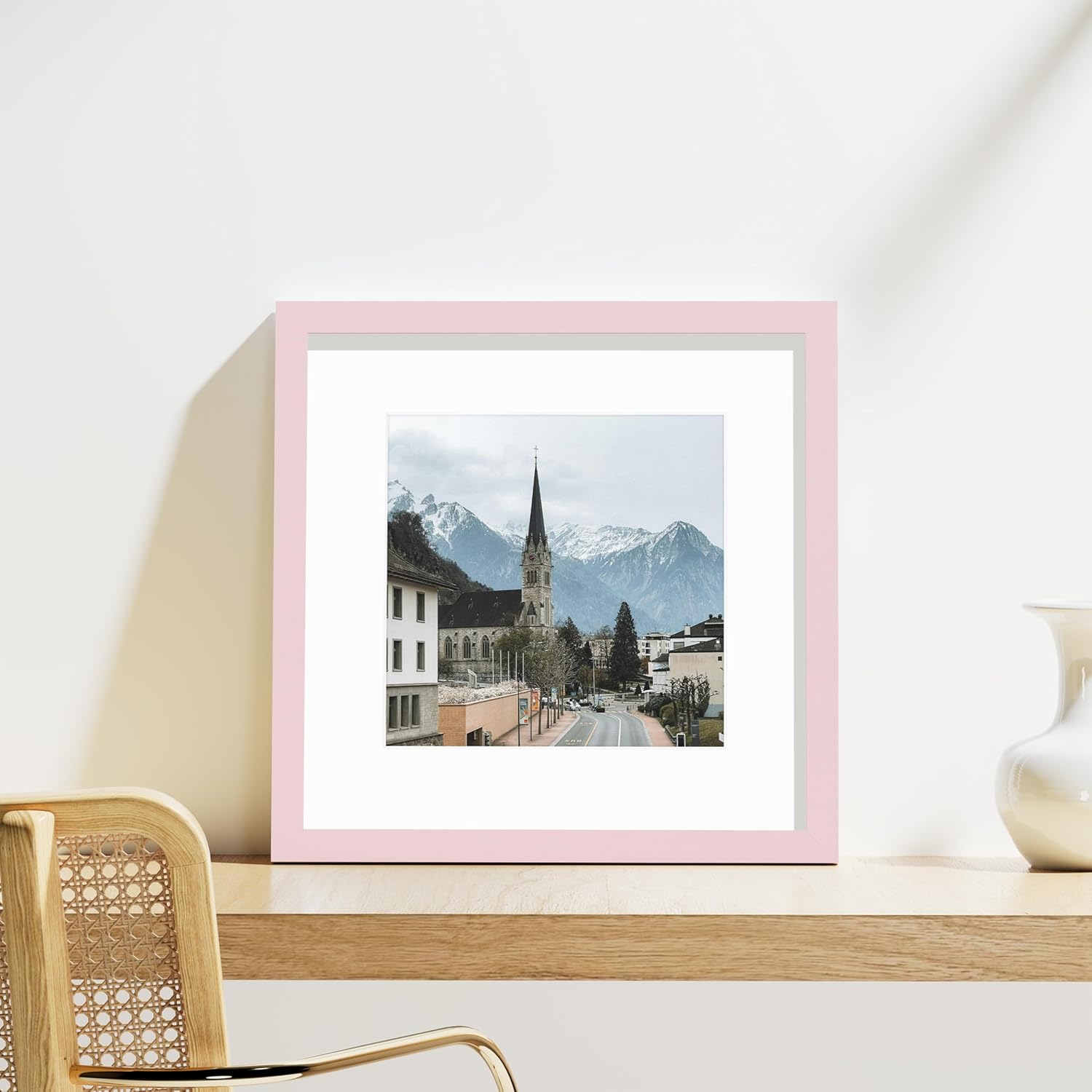 Vittanly 12x12 Picture Frame Set of 9 - Display 8x8 Photos with Mat or 12x12 Without Mat, Wall