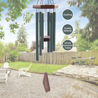 Small Green Wind Chimes for Outside, Tuned Soothing Melody, Sympathy Chimes for Mom/Housewarming