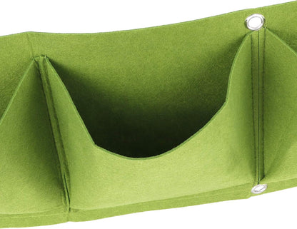 Atyhao Wall Plant Bag,4Pcs 4 Pocket Plant Grow Bag Wall Mounted Reusable Degradable Felt Garden