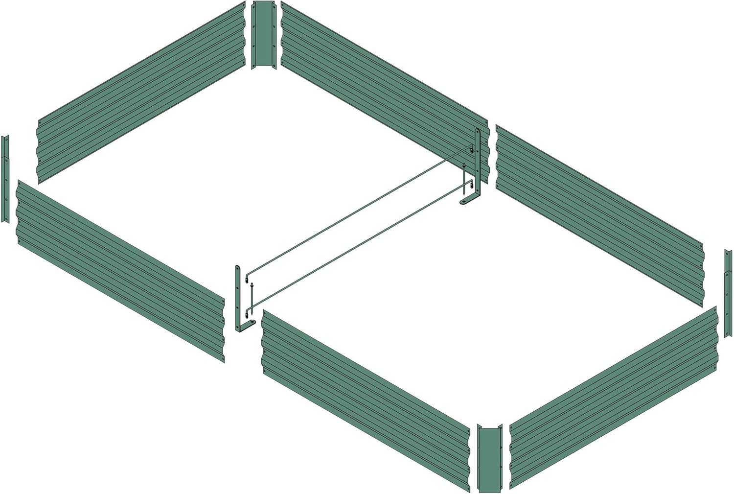 8x4x1ft Metal Raised Garden Bed Kit，Galvanized Garden Bed Box for Vegetables, Flowers, Herbs, and