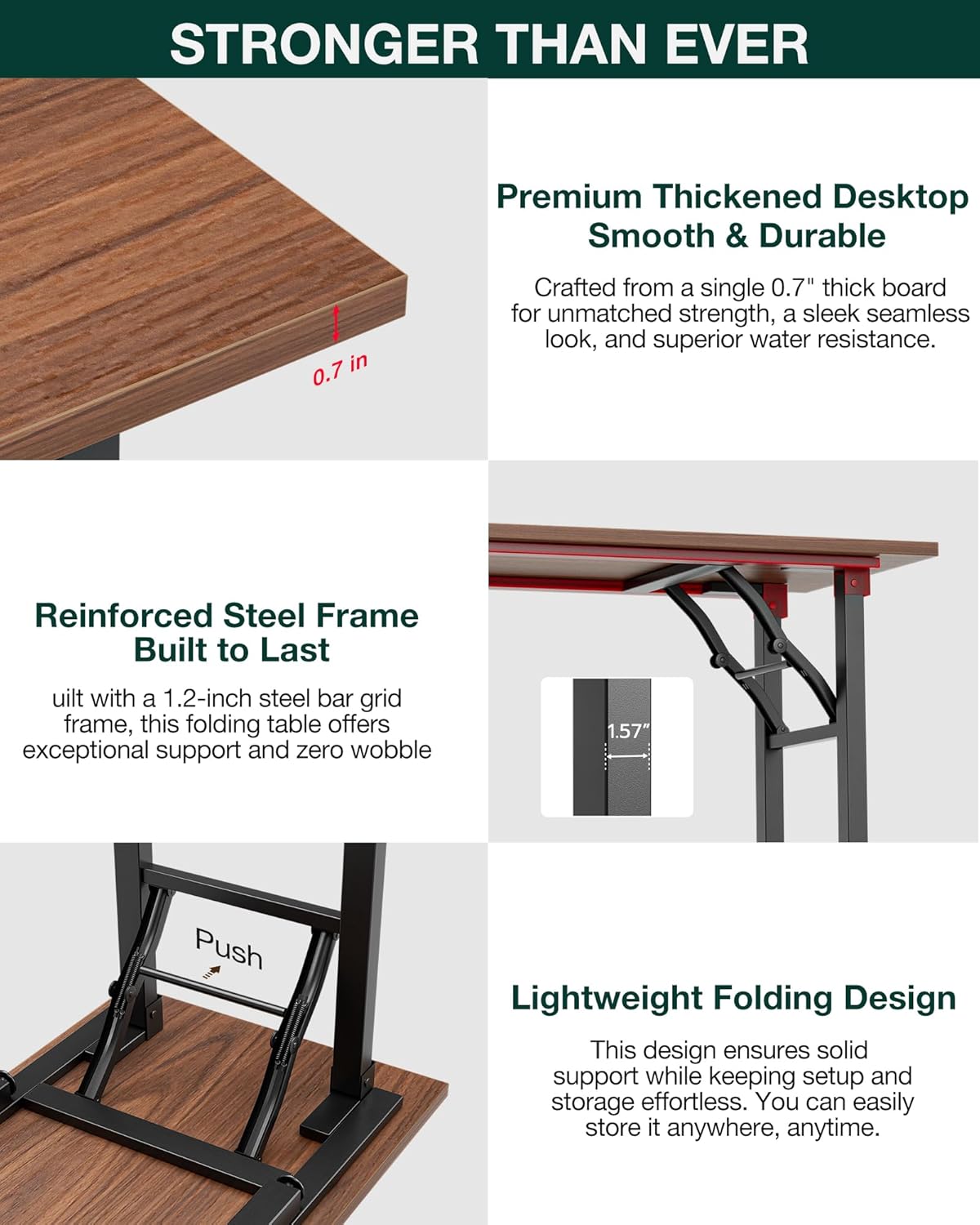 Frylr Small Folding Computer Desk – Portable 35.8 Inch Foldable Laptop Table, Collapsible and
