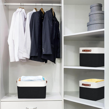 Storage Bins Large Fabric Storage Baskets for Shelves 3 Pack, Decorative Linen Closet Baskets with