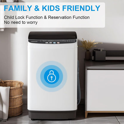 17Lbs Portable Washing Machine with10 Washing Programs, 2.2 Cu. Ft. Full Automatic Washer and