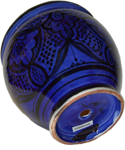 Treasures Of Morocco Flower Pot Moroccan Spanish Garden Drain Hole Ceramic Planter Handmade