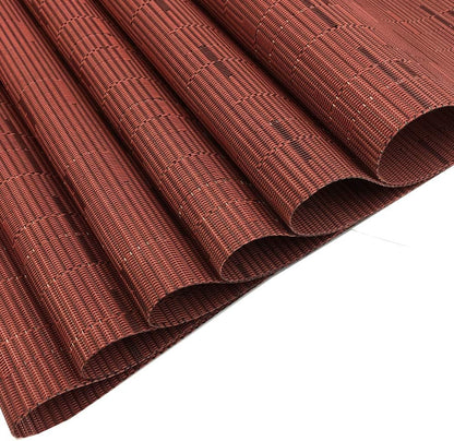 Red-A Placemats Set of 6 for Dining Table Heat-Resistant Washable Place Mats Woven Vinyl Kitchen