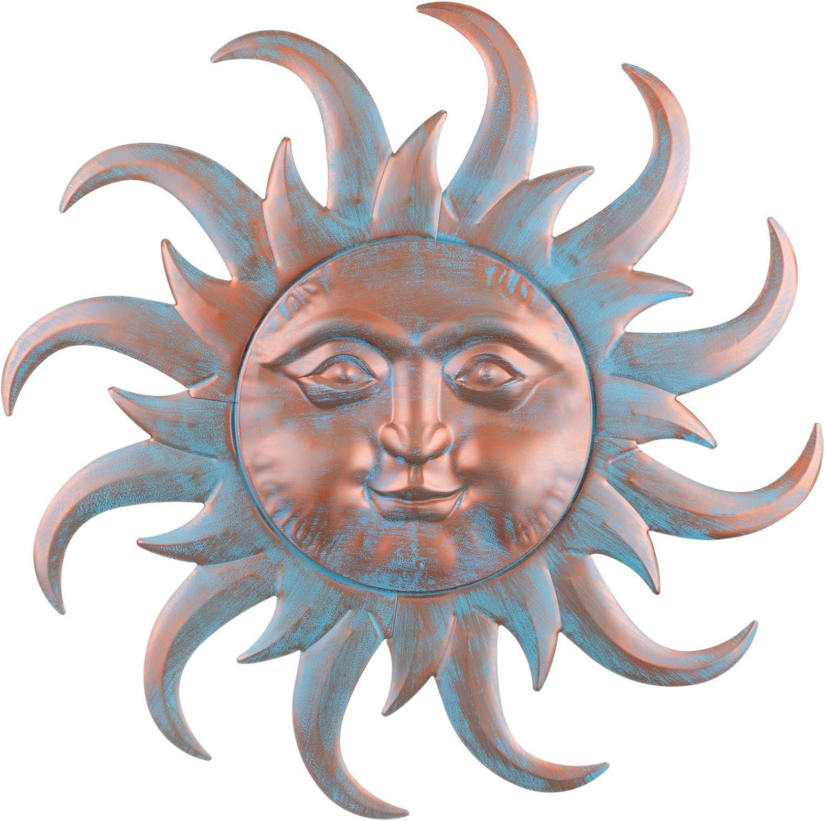 VZVXCC Sun Metal Wall Art Outdoor Decor - Cute Sun Face Metal Wall Sculpture Statues Wall Art