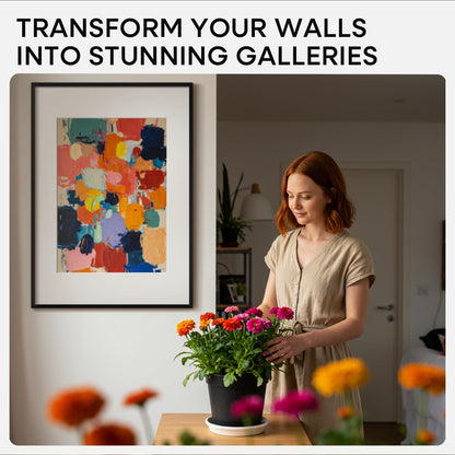 Homeforia Black Wood A1 Frame, High End Oak 23.4 x 33.1 Black Wooden Poster Frames Matted to 16.5