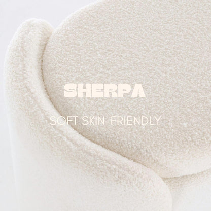 ROCTY White Boucle Storage Bench - 50" Sherpa Ottoman Bench for Bedroom, Entryway, Living Room &
