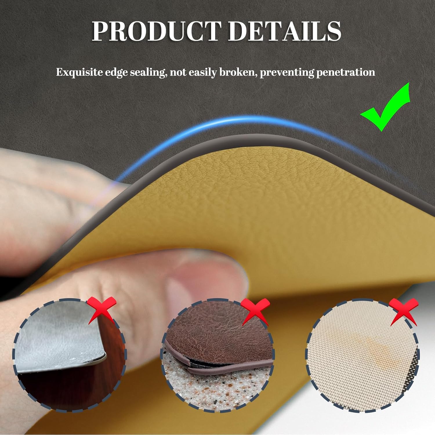 BLESWIN Faux Leather Placemats, PU Dining Table, Waterproof and Oil Resistant Easy to Clean, Heat