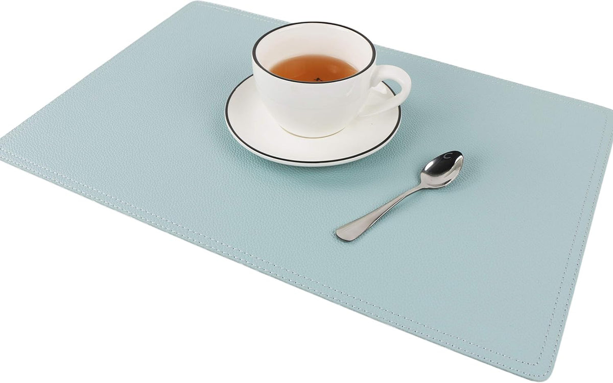 Faux Leather Placemats, PU Table Mats, Set of 4, Waterproof, Stain Resistant, Heat Resistant