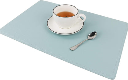 Faux Leather Placemats, PU Table Mats, Set of 4, Waterproof, Stain Resistant, Heat Resistant