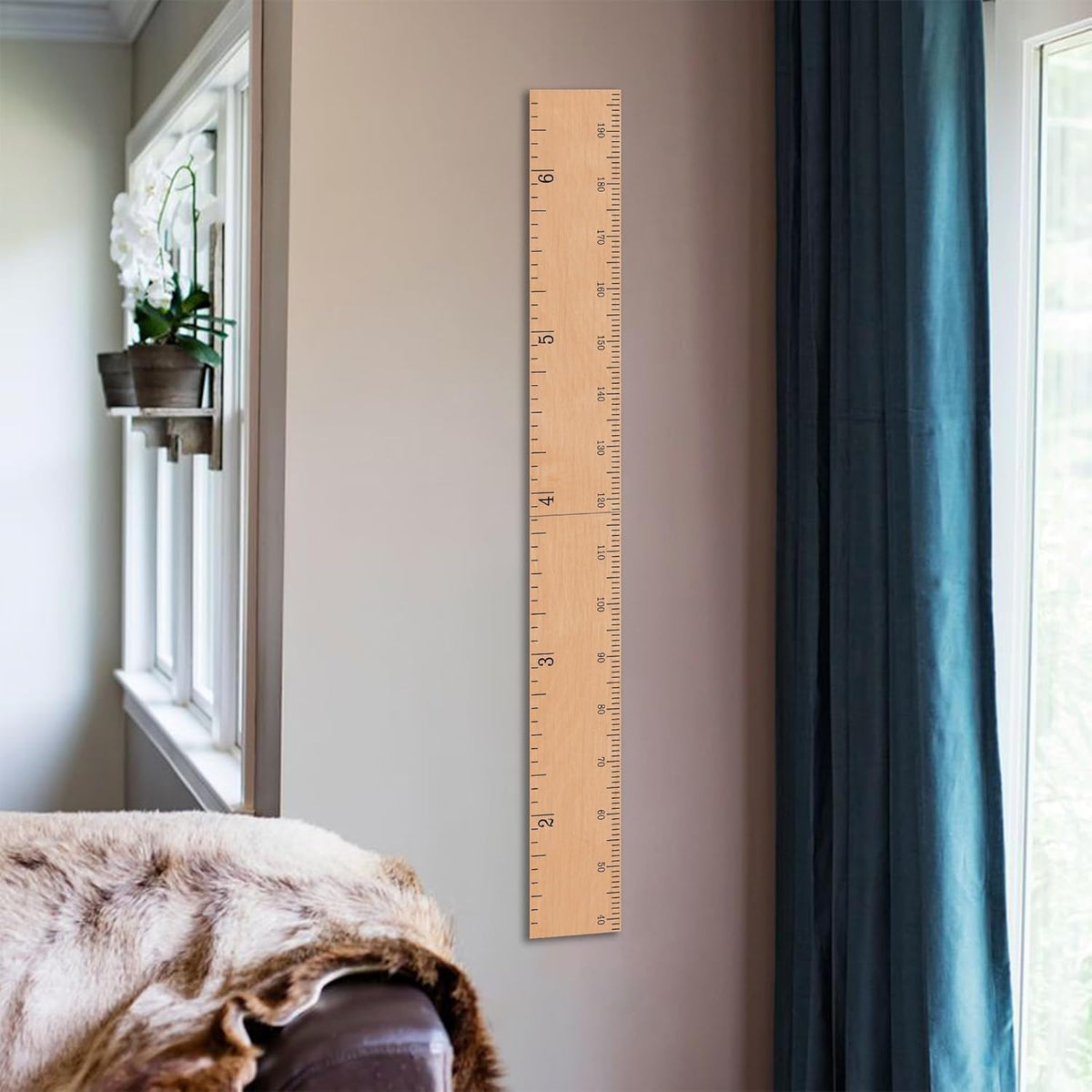 Wooden Growth Chart for Wall - Size Height Chart for Kids, Growth Measuring Board and Kids Height