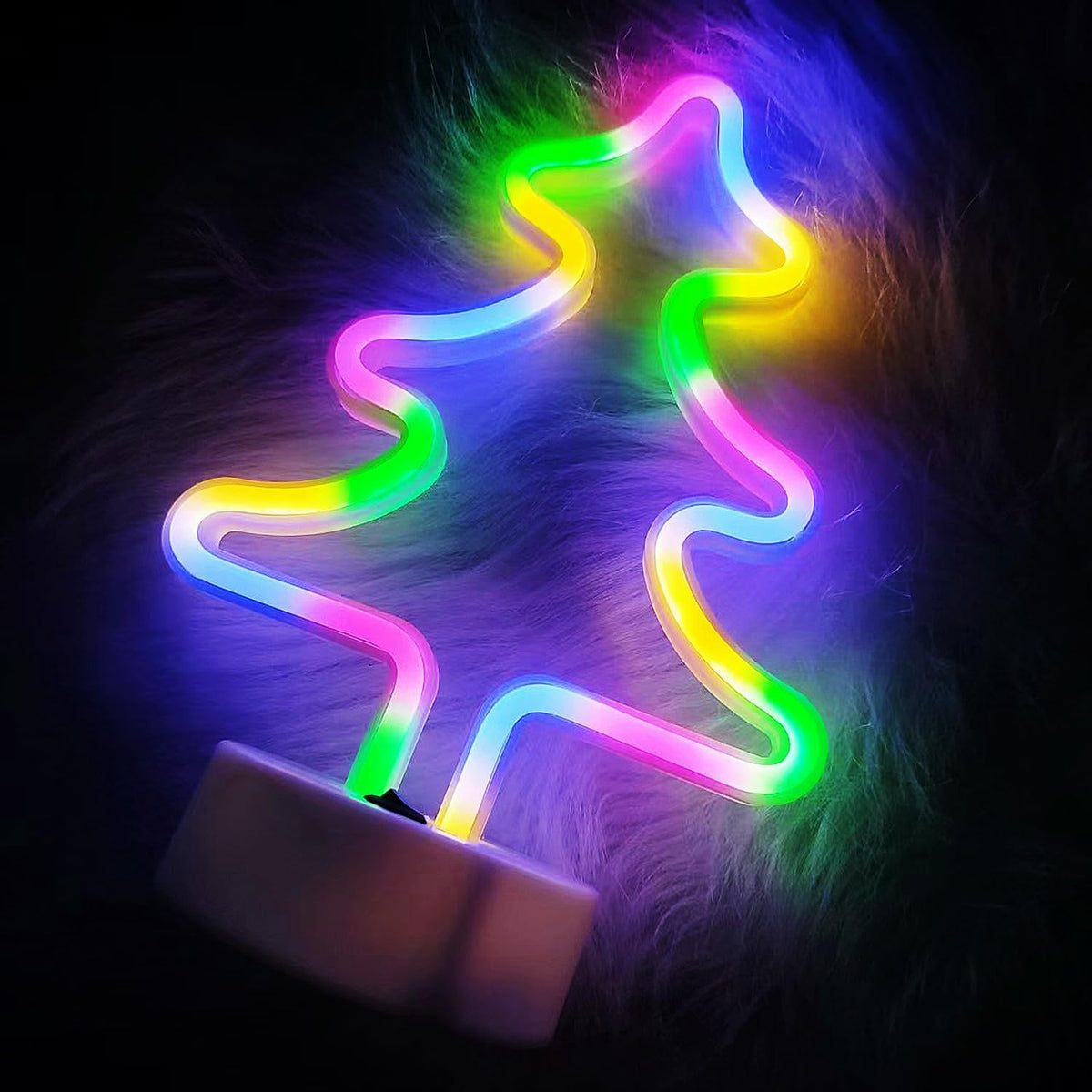 Christmas Tree Neon Light Signs for Bedroom Bedside Dorm Wall Decor,Neon Light up Christmas Decor