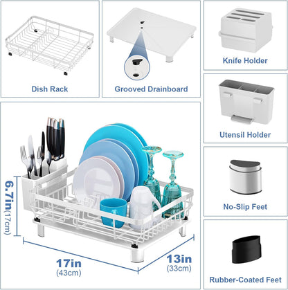 MOUKABAL Dish Drying Rack, Dish Rack, Large Dish Racks for Kitchen Counter, Drying Rack Kitchen