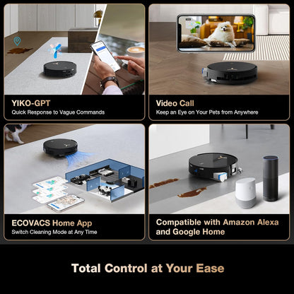 ECOVACS DEEBOT X8 PRO OMNI Robot Vacuum and Mop, 18000Pa, OZMO ROLLER Instant Self-Washing Mopping