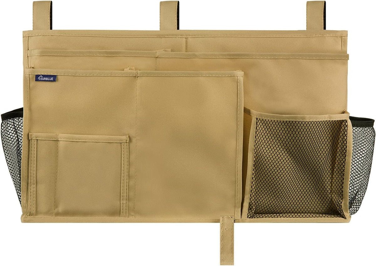 Surblue Bedside Caddy Hanging Bed Organizer Storage Bag Pocket for Bunk and Hospital Beds, College