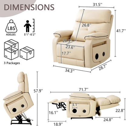 Dual Motor Power Lift Recliner Chair for Adult & Elderly, Infinite Position Lay Flat Lift Chair