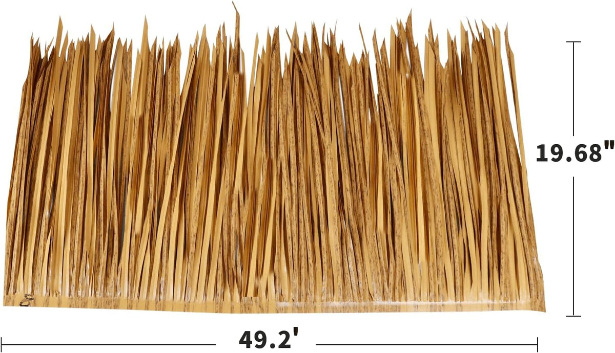 49.2ft Tiki Straw Roof–Mexican Style Artificial Palm Thatch Rolls,Tiki Bar Hut Grass Duck Boat