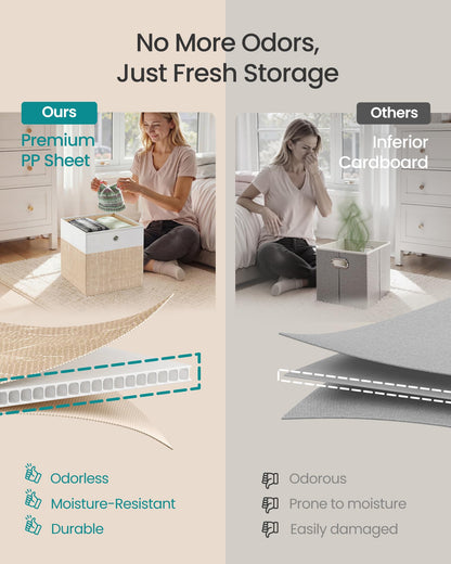 SONGMICS Storage Cubes, Set of 6 Foldable Fabric Storage Boxes, Cube Organizer Boxes with Handles
