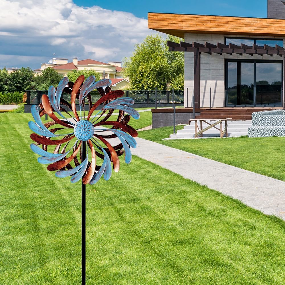 Viveta Wind Spinner for Yard and Garden, Metal Windmill Spinning Kinetic Wind Spinners for Outside