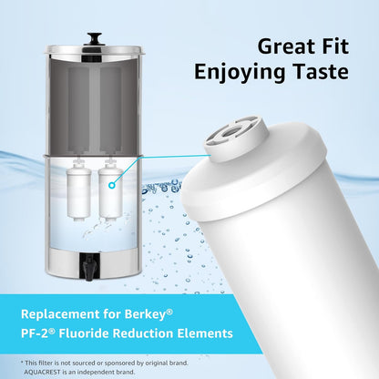 AQUA CREST Fluoride Water Filter, Replacement for Berkey® PF-2® Fluoride Reduction Elements