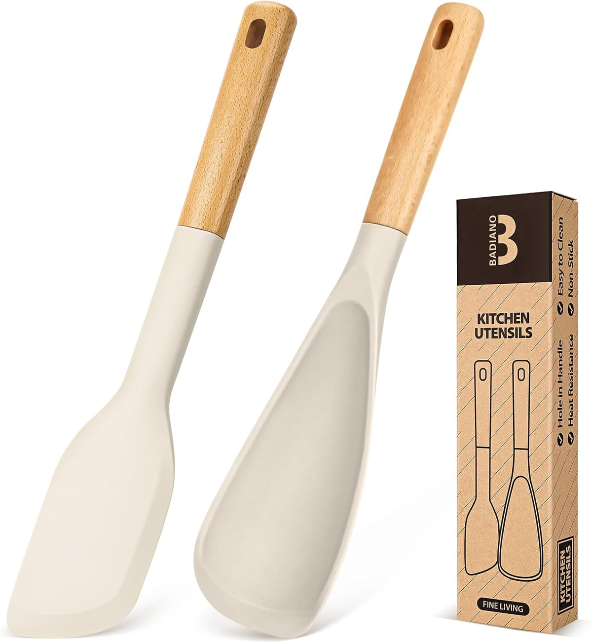 Cooking Spoon and Scraper for Nonstick Cookwares, Great for Cooking and Serving Durable BPA-Free