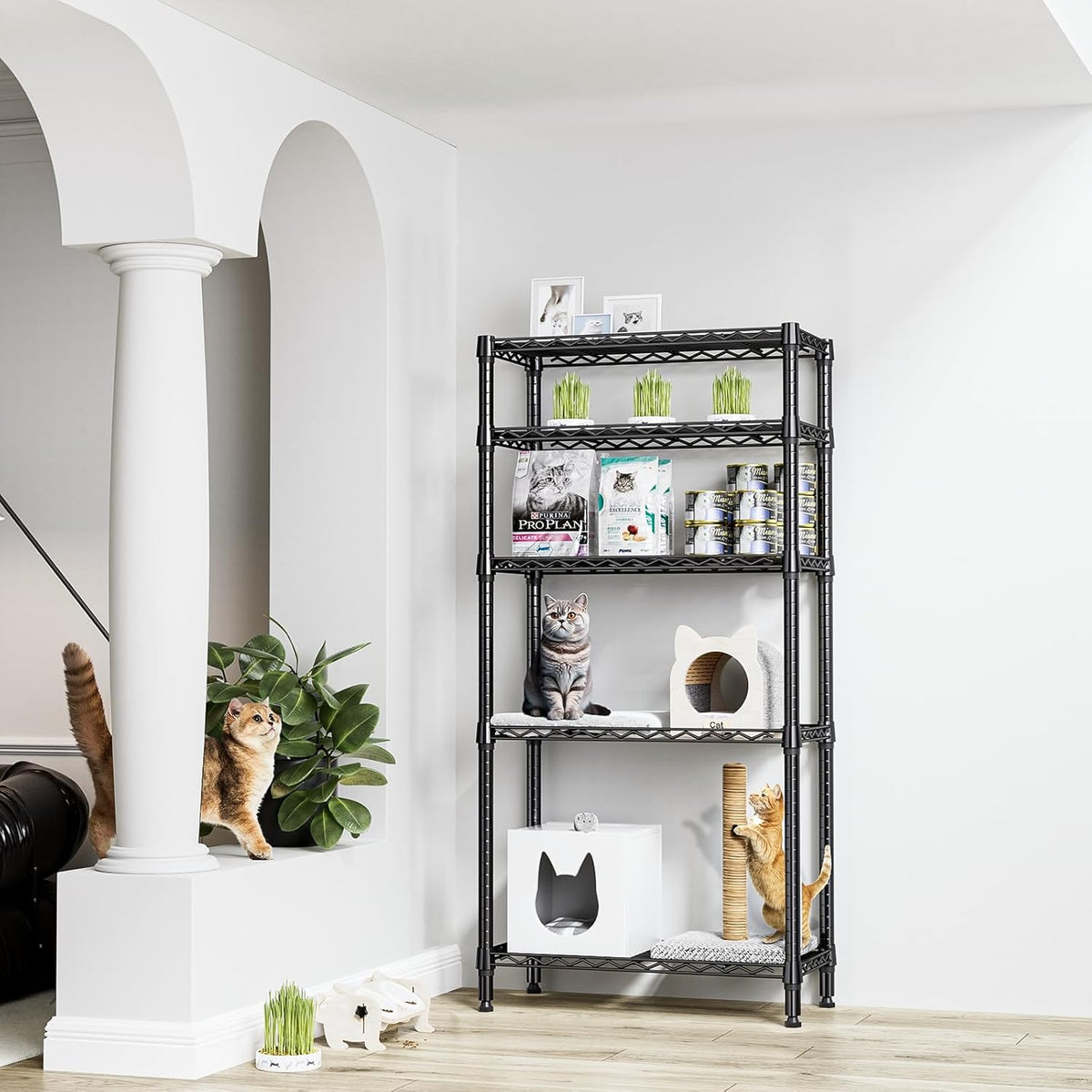 1250 lbs 5 Tier Shelf Metal Storage Shelves Shelving Wire Rack Heavy Duty Closet Organizers for