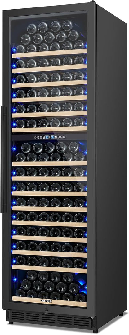 200 Bottle Dual Zone Wine Fridge ??24 Inch Large Capacity Wine Cooler Refrigerator