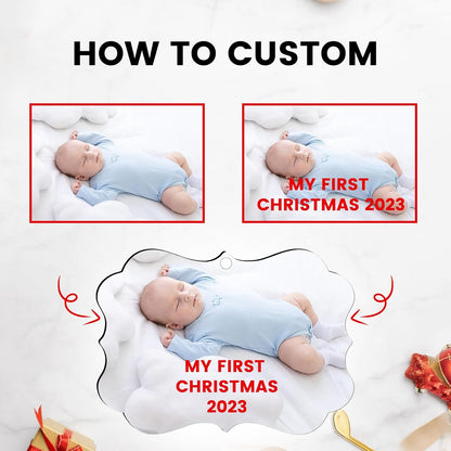 Personalized Christmas Ornaments 2025, Custom Photo Text Hanging Ornament Keepsake Gift for